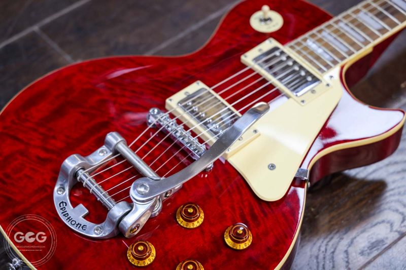 EPIPHONE LES PAUL LTD EDITION 1997 W BIGSBY & UPGRADED LOLLAR PICKUPS WINE RED 65